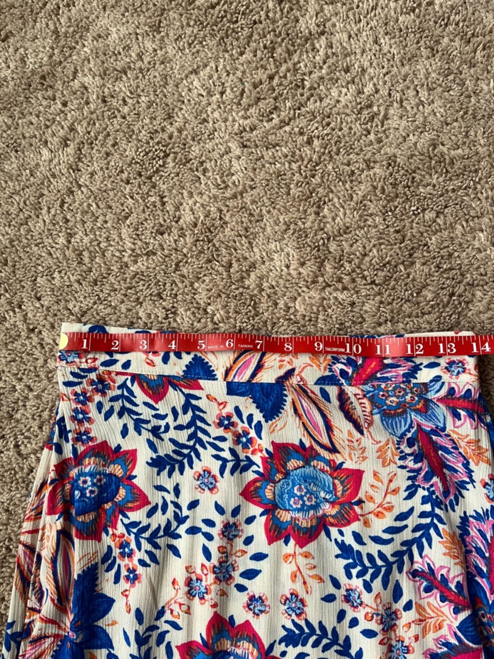 Vero Moda Blue and Cream Floral Maxi Skirt with Side Slit - Picture 9 of 10